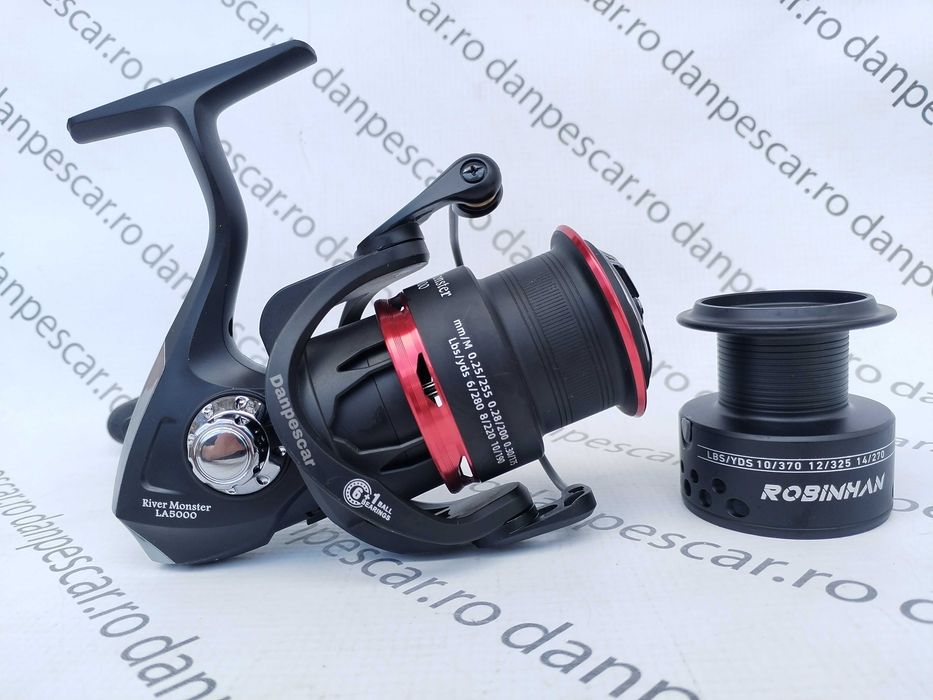 SET 2 Mulinete Feeder ROBINHAN RIVER MONSTER LA5000 tambur Long Cast