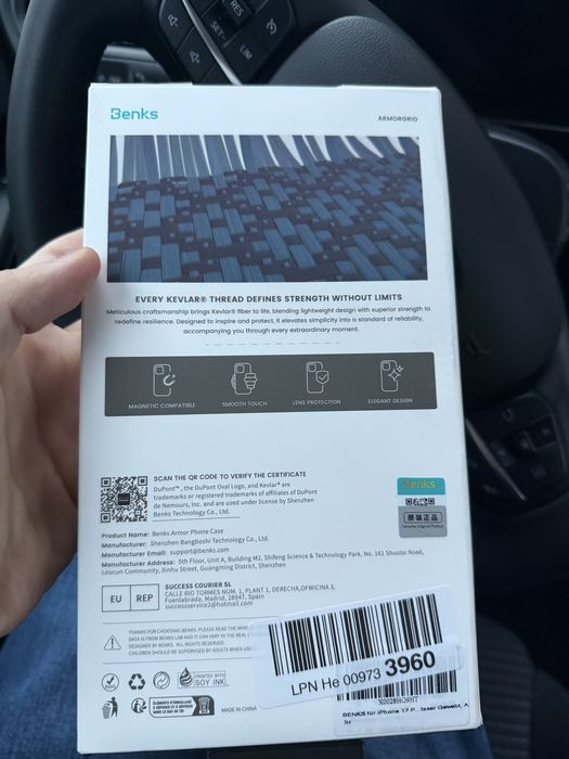 Husa iphone 17 pro max Kevlar Benks pitaka kevlar