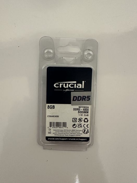 Memorie Ram  Crucial DDR 5, Laptop 4800Mhz 8Gb NOU