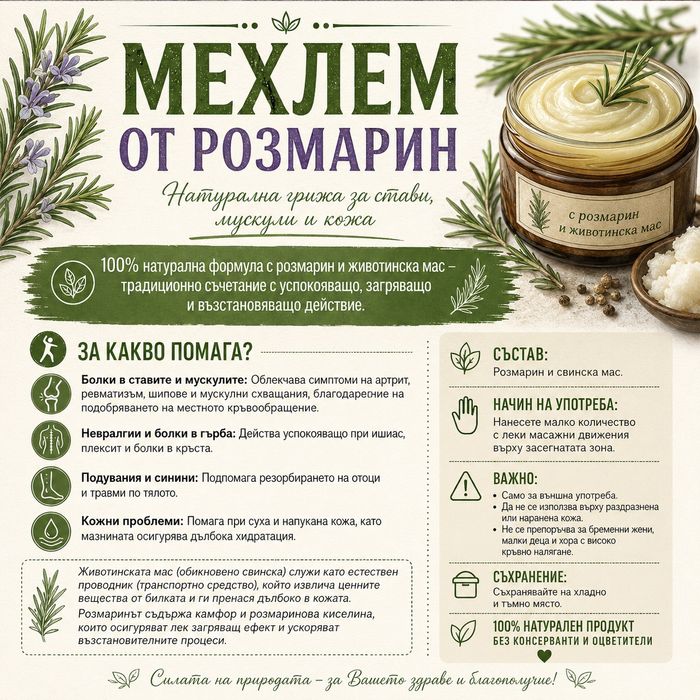 Мехлеми с невен и лайка, розмарин