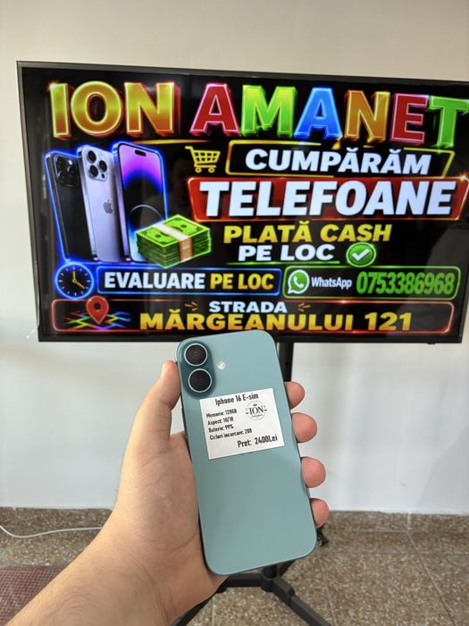 ION Amanet - Iphone 16 E-Sim - 128GB - 99%