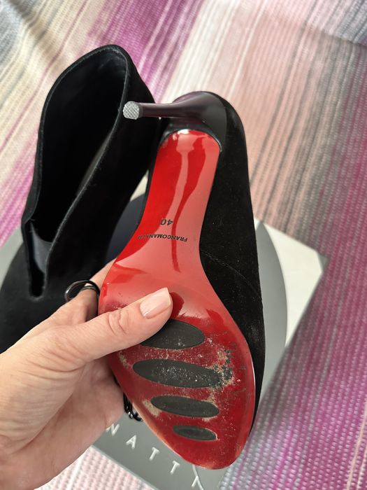 Туфли батильоны замша черные