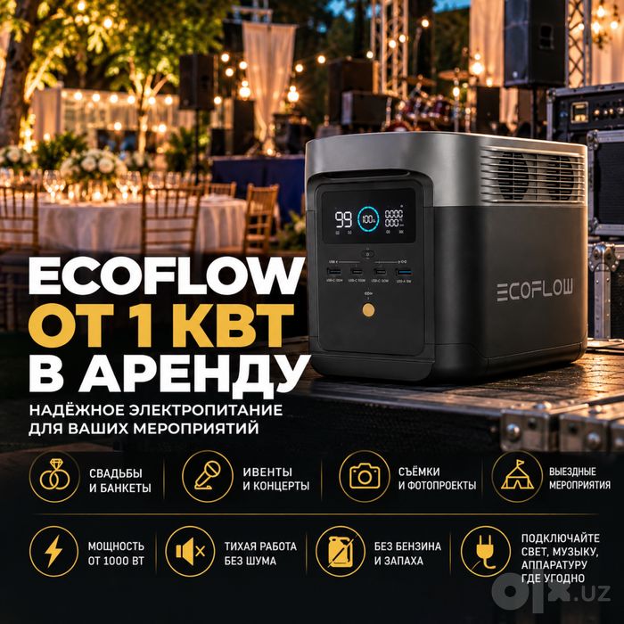 EcoFlow в аренду  1000–4000W | Для мероприятий и съёмок