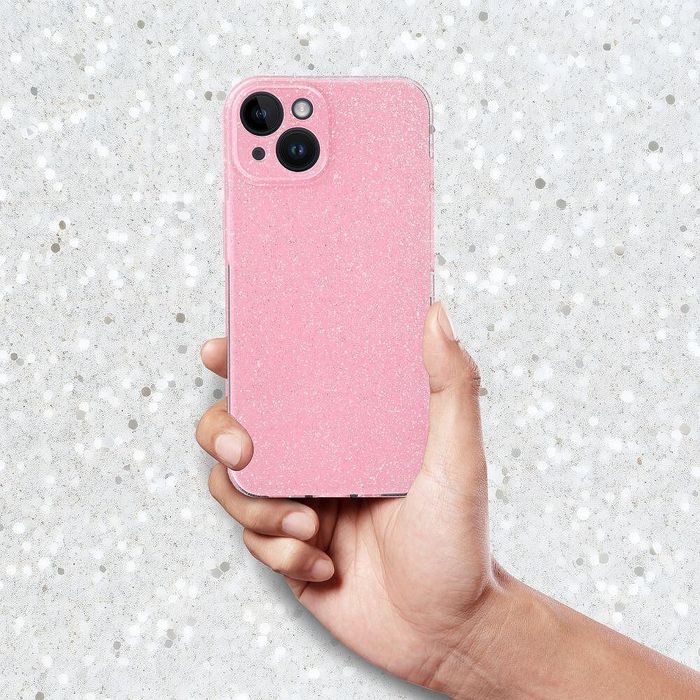 Силиконов кейс с бляскави частици за xiaomi redmi 14c pink