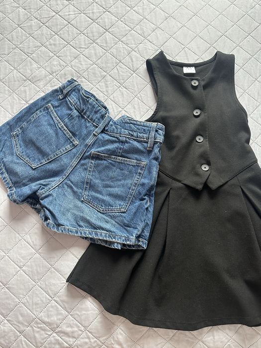 Двете за 12 евро Zara черна рокличка, пола- къси гащи