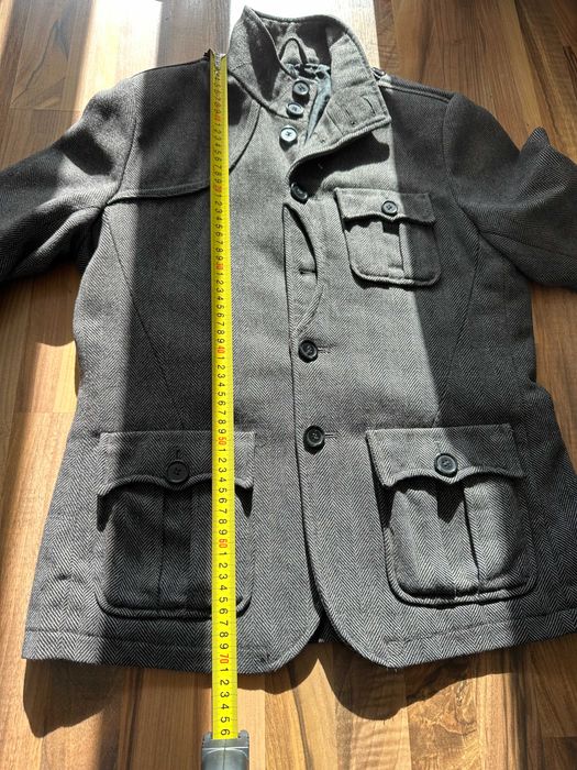 palton scurt H&M, 51% lana. marime EUR 50, gri inchis