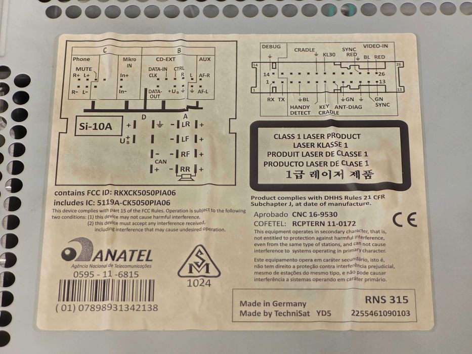RNS 315 с вход за камера и SD карта