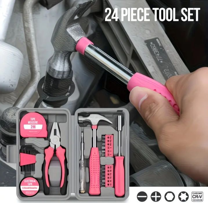 Компактен комплект- винтоверт, бормашина, електрическа отверка и множе