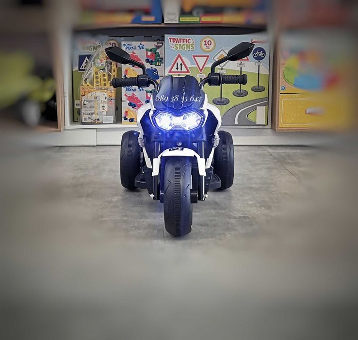 ХИТ!НОВО!Акумулаторен мотор с 3 гуми Colombo WHITE с 12V батерия,USB