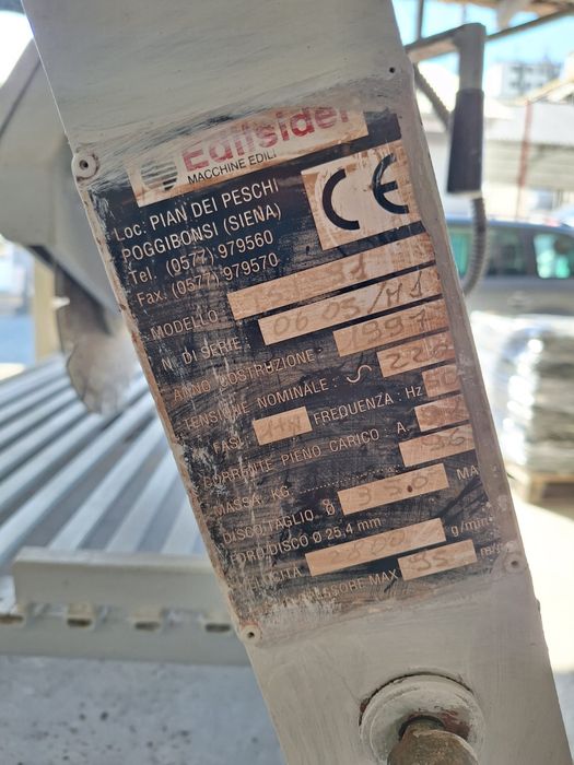 Mașină profesională de debitat marmură, granit, travertin și ceramică Eolisider Italia