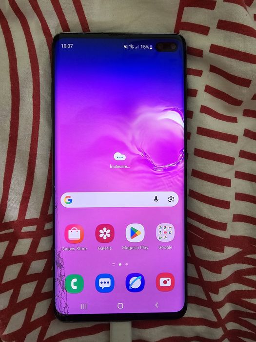 Samsung S10+ / Ecran Funcțional Fără Pete / Sticlă Sparsă Colț