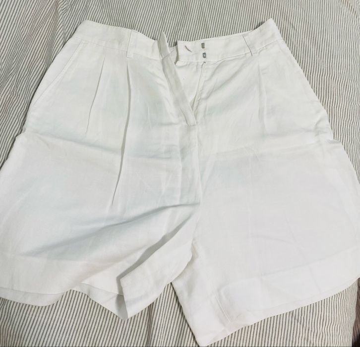 Pantaloni scurti albi dama din in Tommy H marime 36