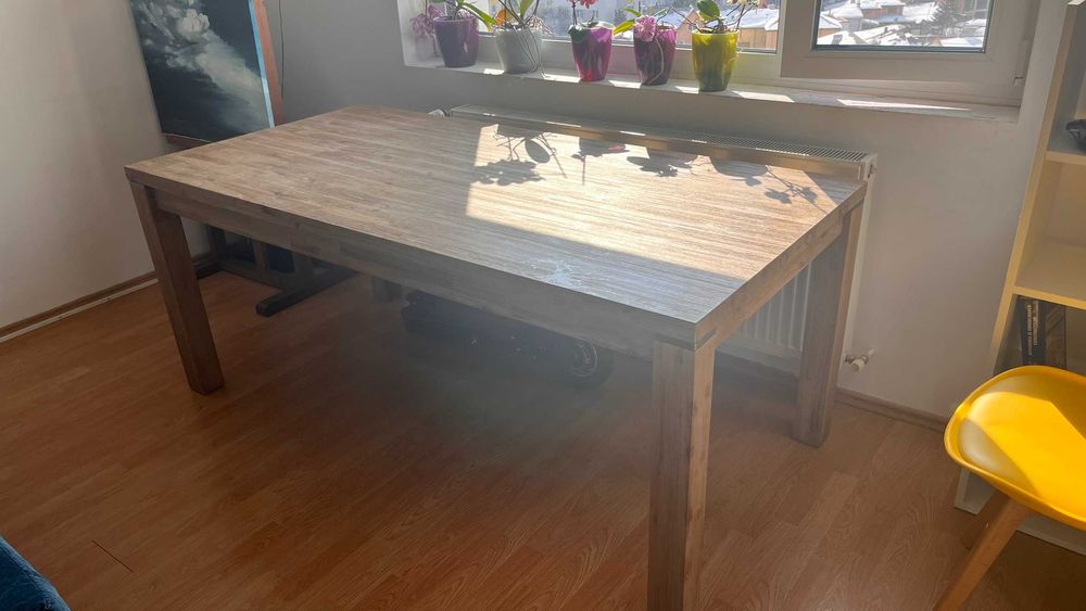 Masa dining din lemn masiv 180cm x 90cm