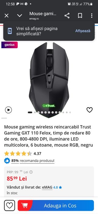 Vând mouse gamingxtrust nou, sigilat, ieftin