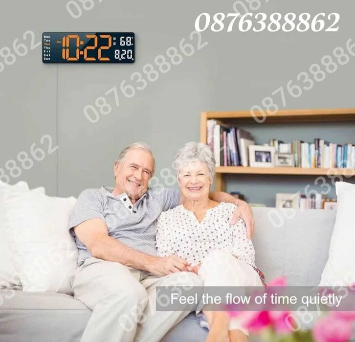 Електронен часовник с голям лед дисплей и дистанционно