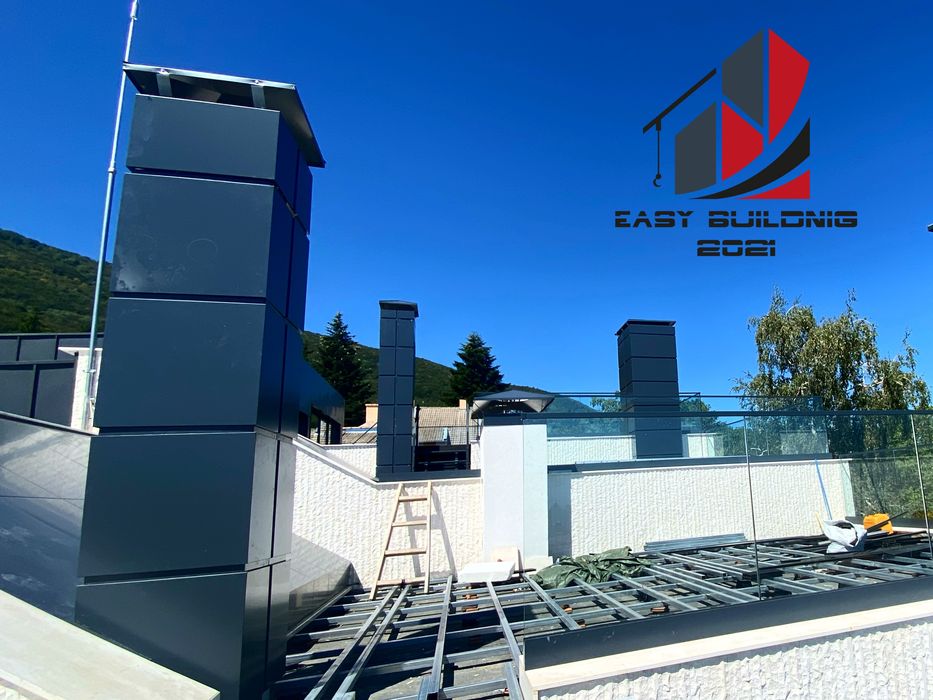 Монтаж на фасади от еталбонд, hpl, керамика