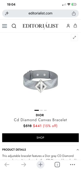 Мужской браслет Dior CD Diamond