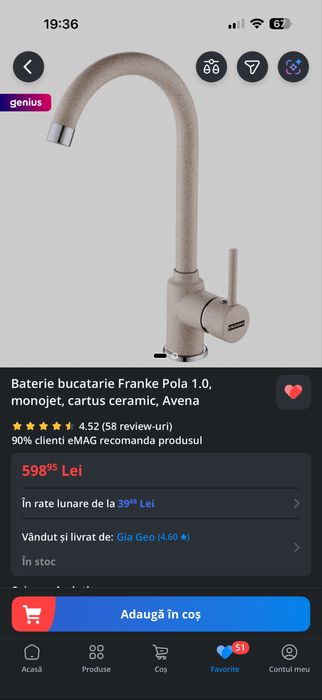 Baterie bucatarie Franke