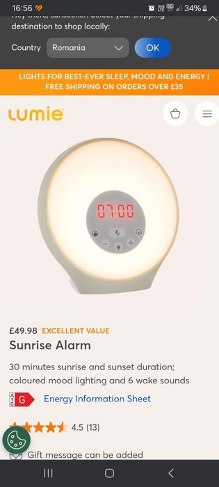 Vand lampa cu ceas si alarma