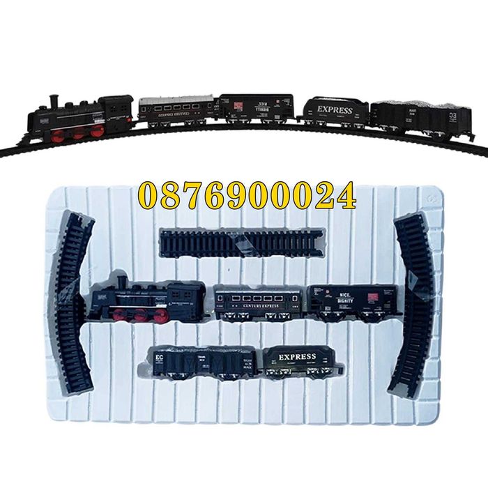 19 ЧАСТИ Електрически влак на релси + звук и светлина Rail King игра