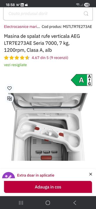 Masina spalat AEG - de reparat sau  pentru piese LTR7E273AE