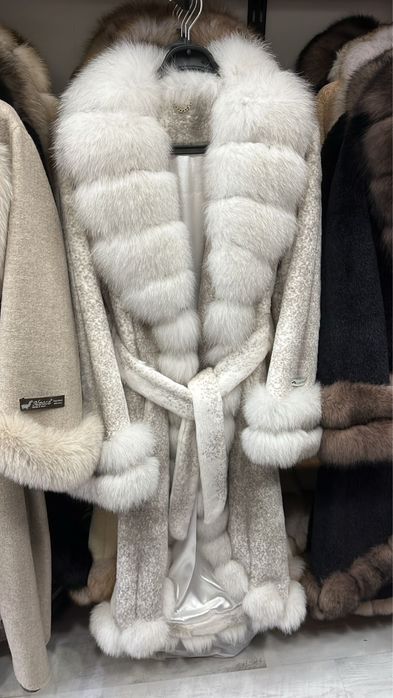 Palton alcantara cu blana naturala