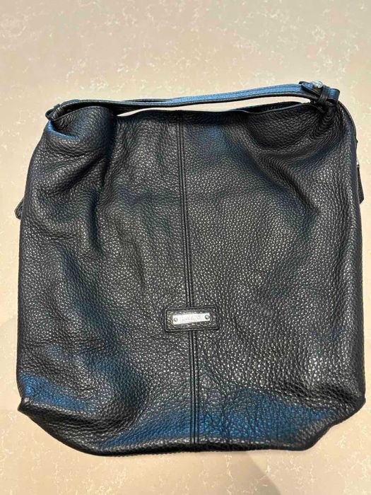 Дамска чанта Musette черна естествена кожа