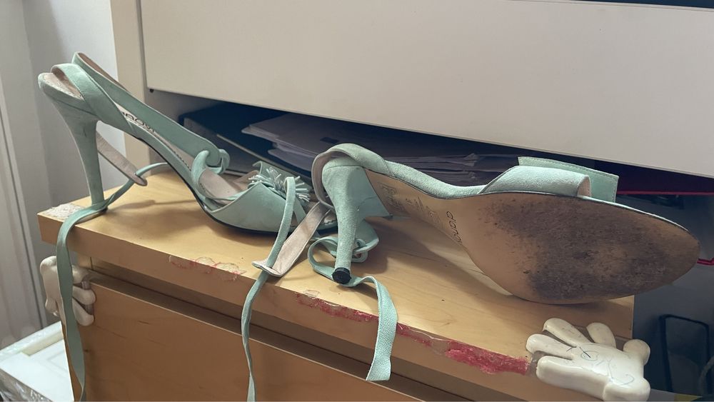 Sandale toc cui din piele intoarsa