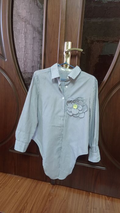 Striped Blouse with Flower