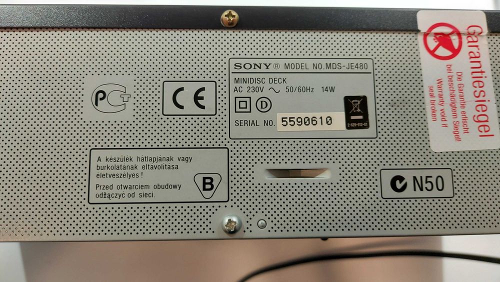 Minidisc Deck Sony MDS-JE480 - In Stare Foarte Buna De Functionare, Fara Telecomanda
