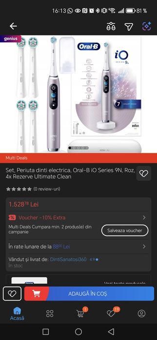 Periuta de dinti electrice Oral-B IO 9 roz