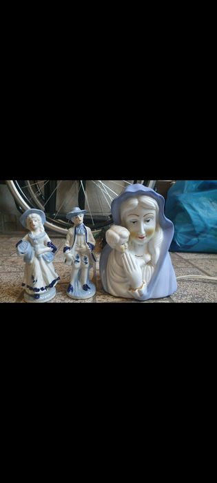 Порцеланова лампа + 2 фигури