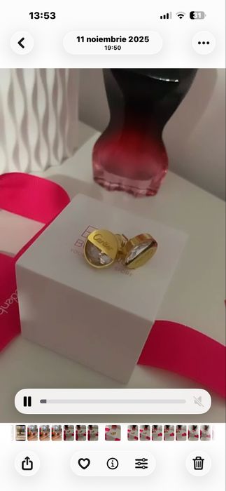 Cercei placati cu aur cartier