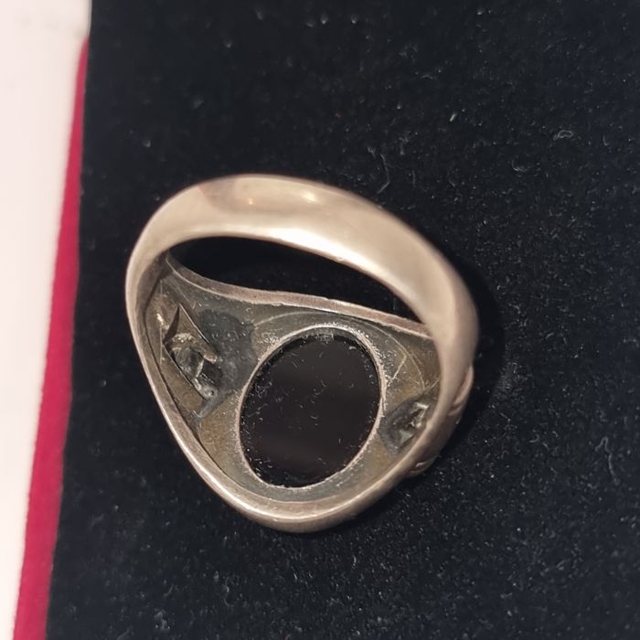Inel argint 925 cu onyx natural, 11.64 g, marime 12