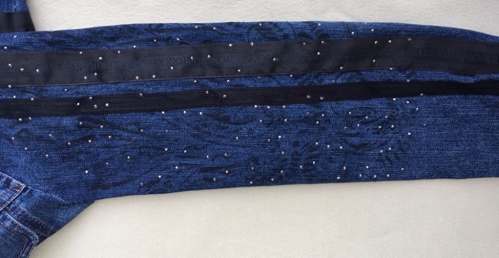 ROCCOBAROCCO Geaca Jeans Stil Desigual Pictata Manual Oferta 1+1