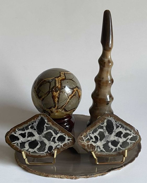 Decor Cristale - Corn Natural & Septaria - Set Pietre Semipretioase