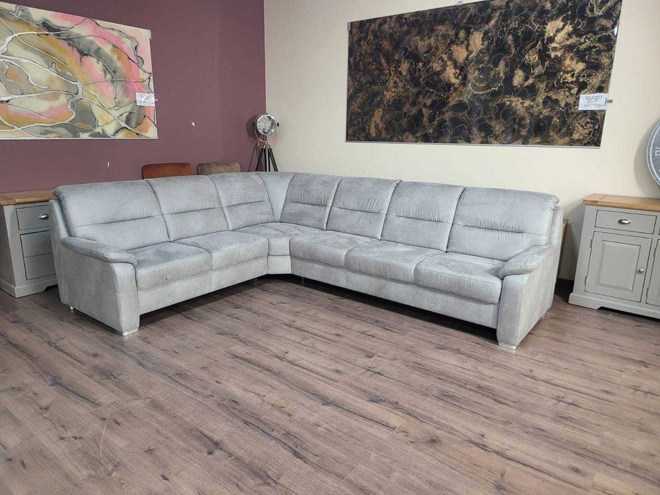 Светло сив ъглов диван от плат PP-HS10002