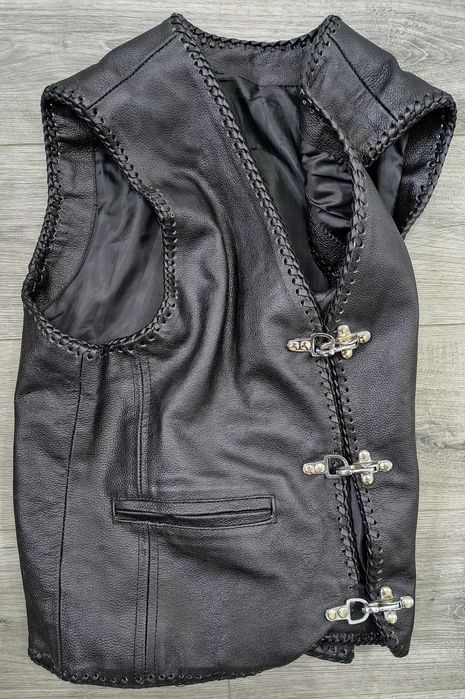 Vestă moto din piele naturală, * M