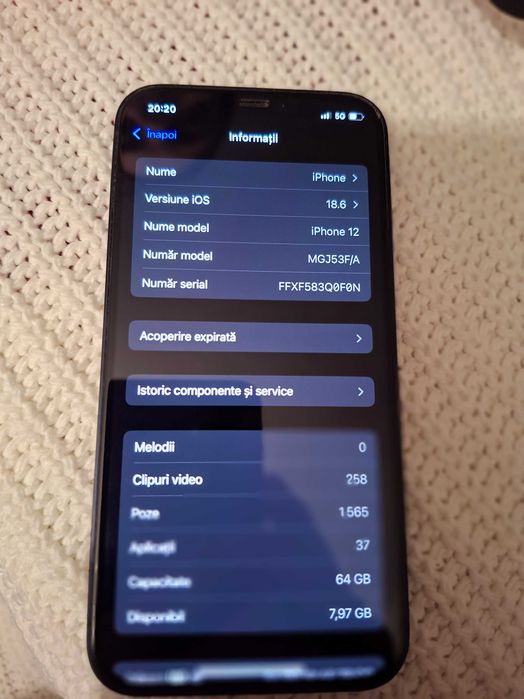 I-phone 12, sanatatea bateriei 100%, ofer husa cadou