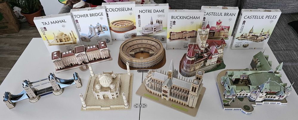 Puzzle-uri 3D - Colecție completă de 7 puzzle-uri de la Noriel