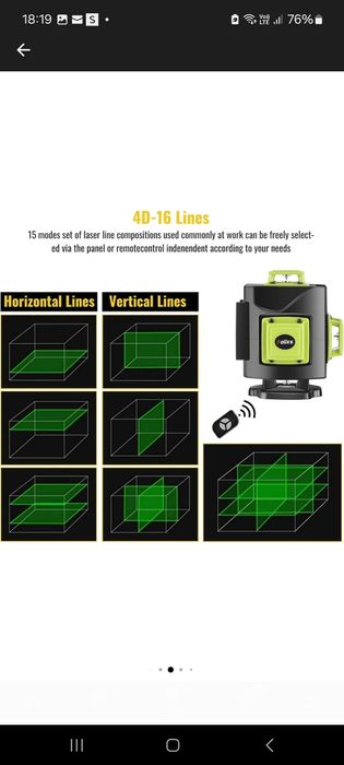 Vând Nivela Laser 16 Linii, 360°  Nouă