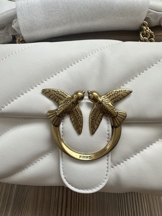 Дамска чанта PINKO Love Mini Puff в бял цвят