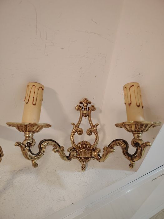 Pereche de aplice deosebita in stilul francez Louis din bronz masiv,pi