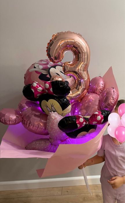 Buchet baloane Minnie Mouse cadou aniversare zi de naștere