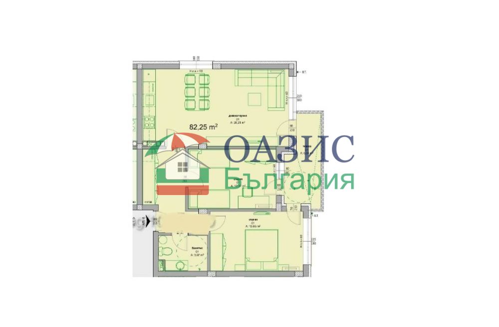 3-стаен апартамент на 4-ти етаж,Флора Бийч - 2,Сарафово,Бургас-92,58 кв. м,