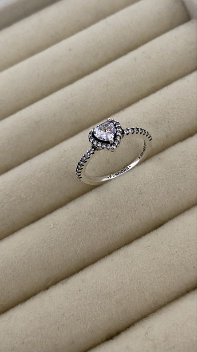 PANDORA Set Bijuterii din Argint S925 ALE (Inel, Cercei, Colier) Inimioare Argintie – Vânzare Rapidă!Nou!!!