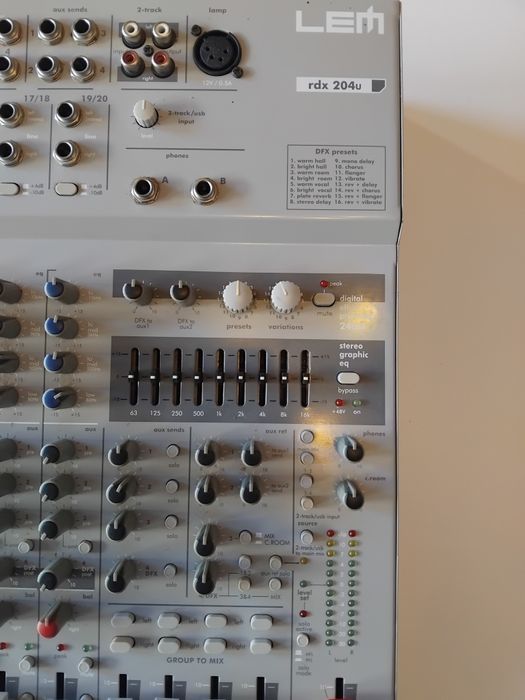 Mixer audio profesional LEM RDX 204U – 20 canale, USB, efecte integrate