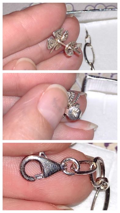 Комплект сребърни обеци и гривна