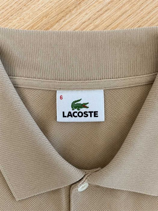 Tricou Polo Lacoste bărbați, mărimea XL, bej, 100% bumbac, logo crocodil brodat