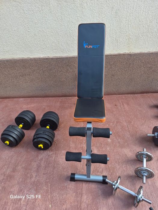 Banca Fitness cu Gantere si Bari